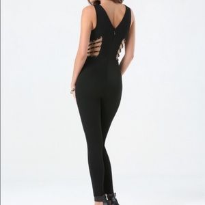 Bebe Black Side Cage Jumpsuit